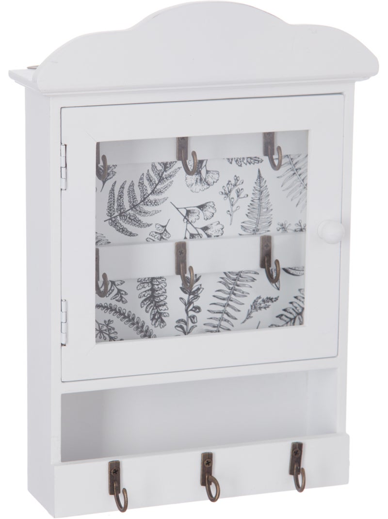 Boîte à clés en bois vitrée BEAU MANOIR Blanc - Kiabi