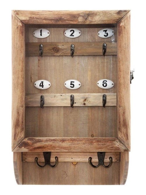Boîte à clés rétro en bois - Kiabi