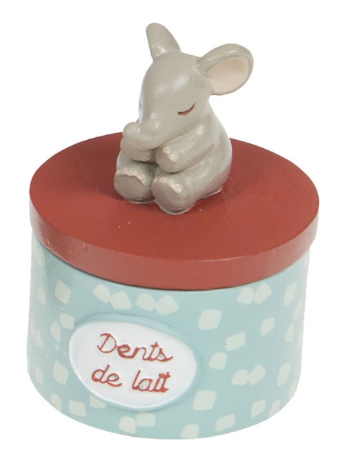 Boîte à dents bleu et marron éléphanteau gris - Kiabi