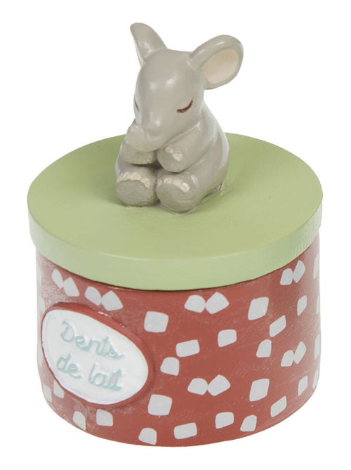 Boîte à dents marron et verte éléphanteau gris - Kiabi