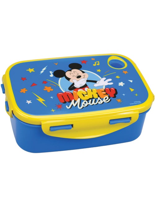 Boîte à goûter 17 cm en PVC 'Mickey Mouse' bleue – Fermeture latérale - Kiabi