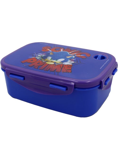 Boîte à goûter 17x12x7 cm 'Sonic Prime' en PVC à couvercle à charnière - Kiabi