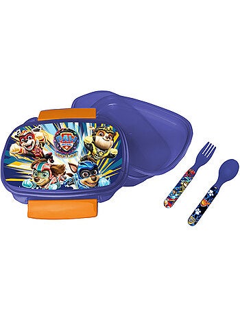 Boîte à goûter avec couverts 'pat patrouille' – 2 compartiments pvc