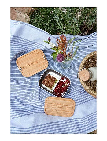 Boîte à goûter en inox et bambou Adventure