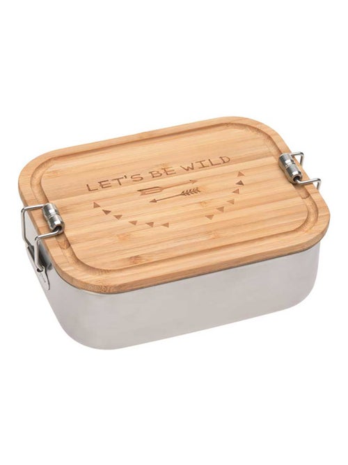 Boîte à goûter en inox et bambou Adventure - Kiabi