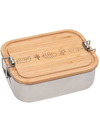 Boîte à goûter en inox et bambou garden explorer