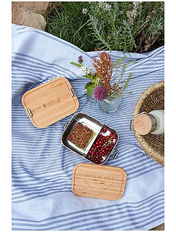 Boîte à goûter en inox et bambou garden explorer