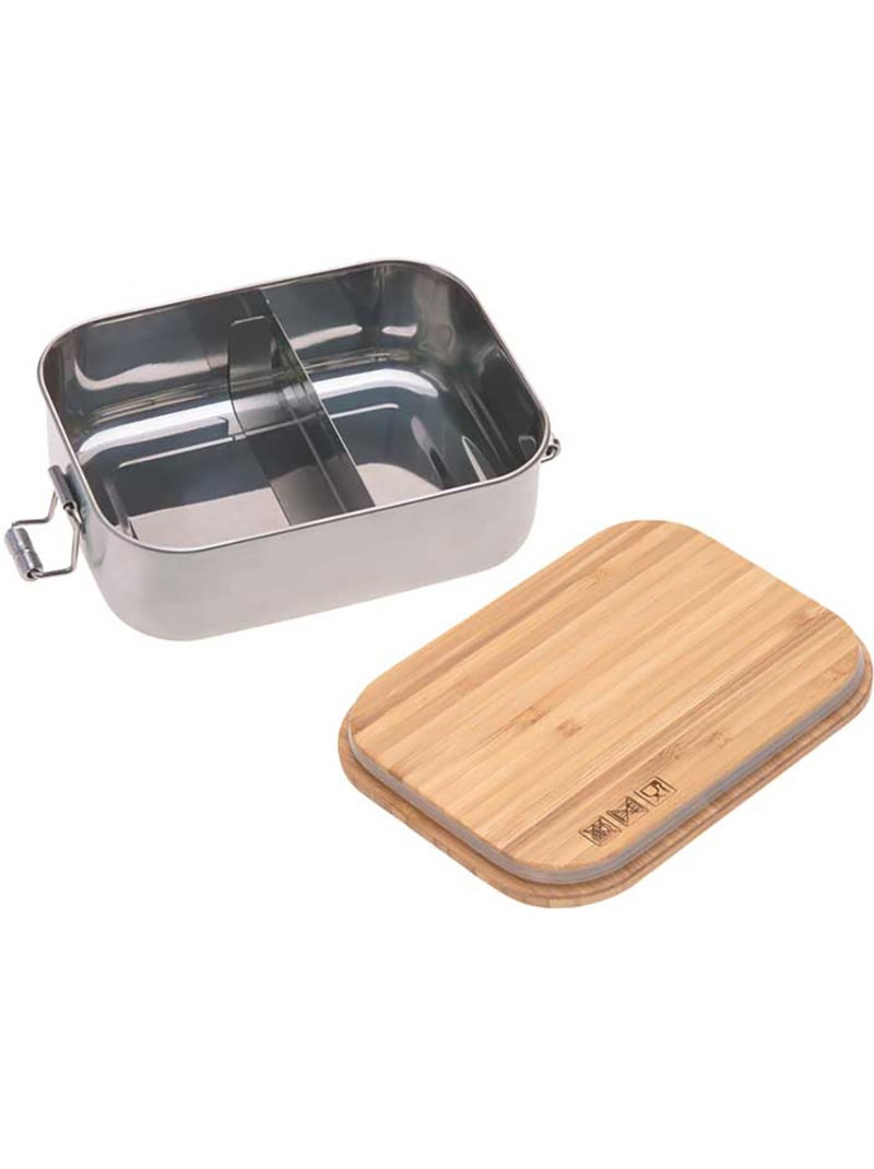 Boîte à goûter en inox et bambou garden explorer Beige - Kiabi