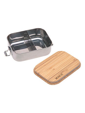 Boîte à goûter en inox et bambou happy prints