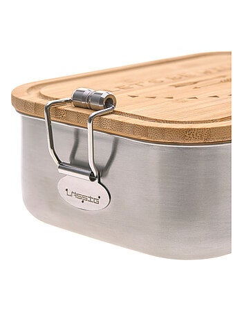 Boîte à goûter en inox et bambou happy prints