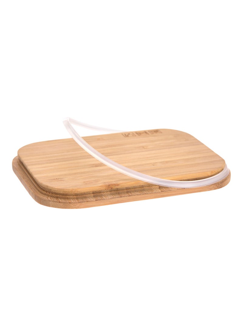 Boîte à goûter en inox et bambou Happy Prints Beige - Kiabi