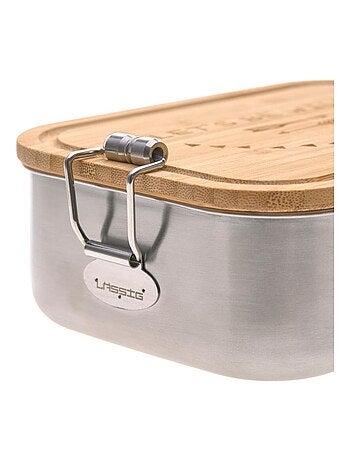 Boîte à goûter en inox et bambou Nature
