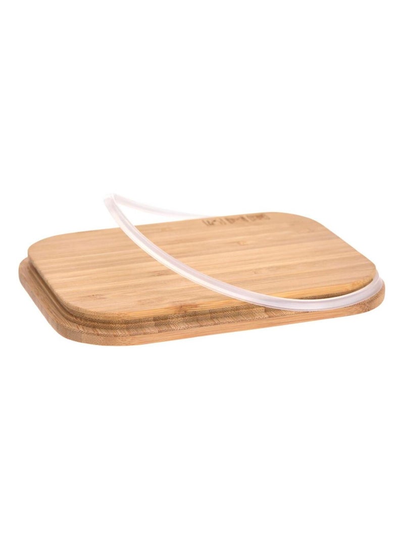 Boîte à goûter en inox et bambou Nature Multicolore - Kiabi
