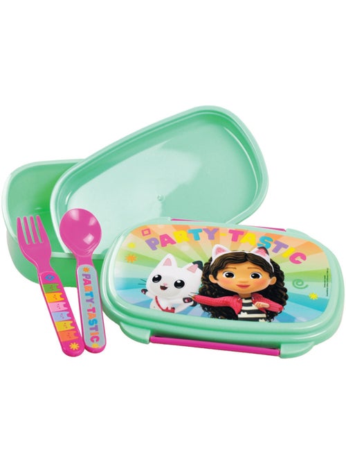 Boîte à goûter 'Gabby et la maison magique' avec couverts, PVC étanche - Kiabi Boîte à goûter 'Gabby et la maison magique' avec couverts, PVC étanche - Kiabi