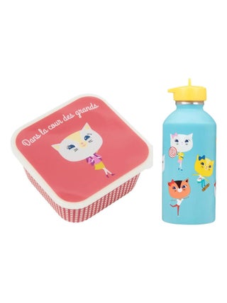 Boîte à goûter + Gourde Enfant - Chat - Draeger