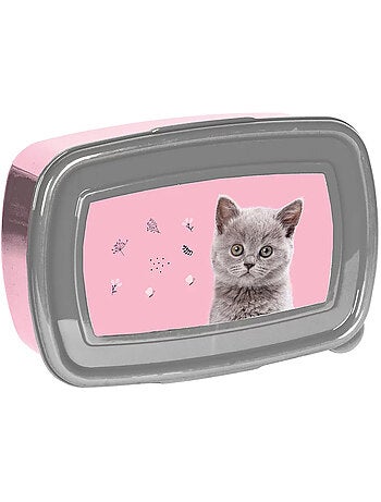 Boîte à goûter NASA chat en PVC 18 x 11 x 6 cm avec panneau rose