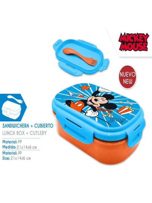 Boite à gouter ou repas rectangulaire Disney Mickey - 21x14x6 cm - Kiabi
