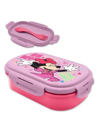 Boite à gouter ou repas rectangulaire Disney Minnie rose - 21x14x6 cm