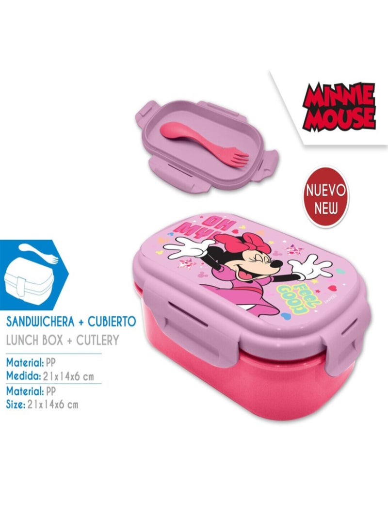 Boite à gouter ou repas rectangulaire Disney Minnie rose - 21x14x6 cm Multicolore - Kiabi