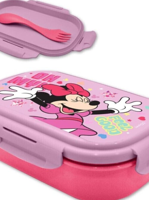 Boite à gouter ou repas rectangulaire Disney Minnie rose - 21x14x6 cm - Kiabi