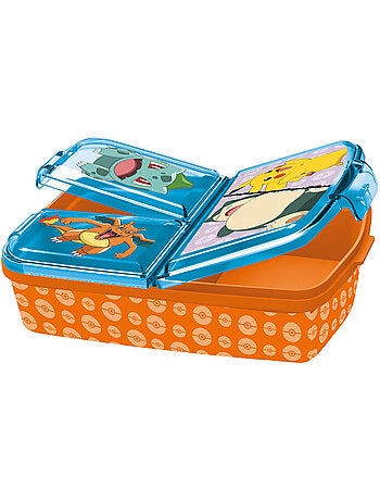 Boîte à goûter Pokémon - PVC 4 compartiments, couvercle à charnière