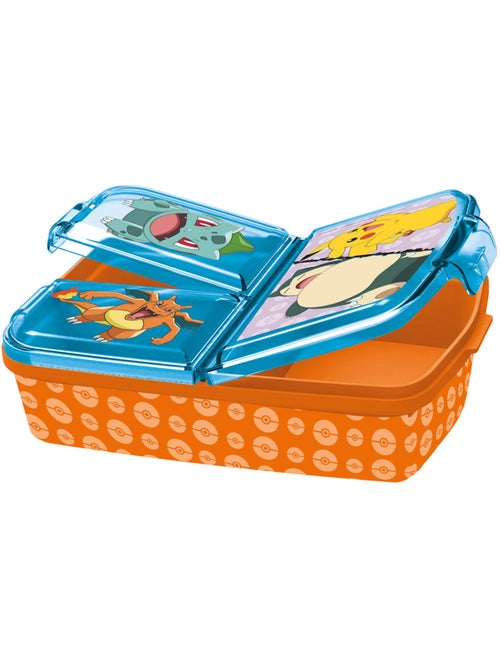 Boîte à goûter Pokémon - PVC 4 compartiments, couvercle à charnière - Kiabi