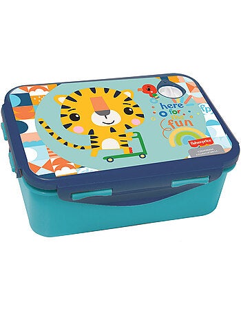 Boîte à goûter pvc 'tiger' 17 cm avec anse et attaches latérales fisher price
