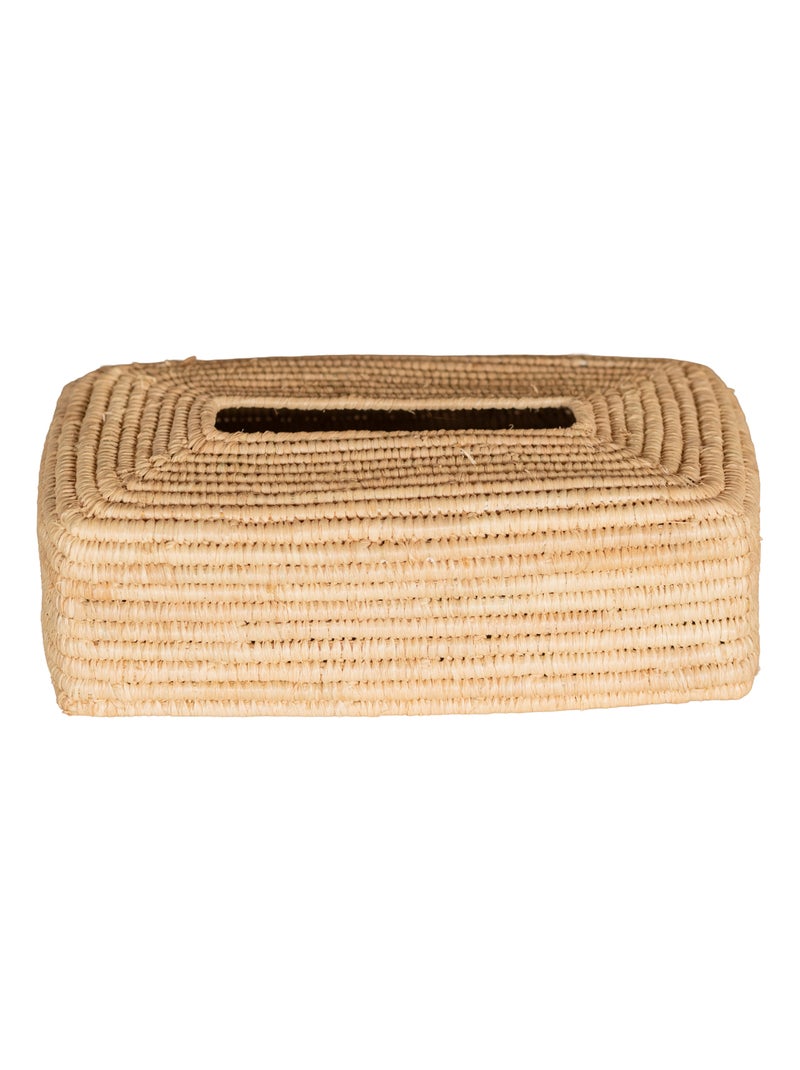 Boîte à mouchoirs en feuille de palmier naturel Beige clair - Kiabi