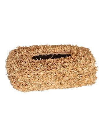 Boîte à mouchoirs en raphia brut