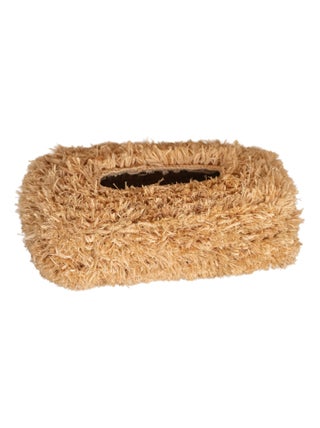 Boîte à mouchoirs en raphia naturel