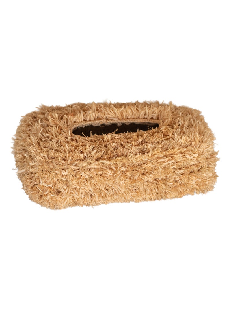 Boîte à mouchoirs en raphia naturel Beige clair - Kiabi
