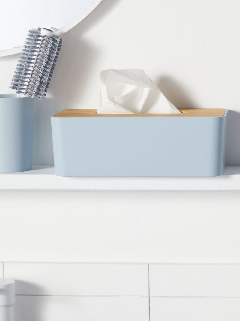 Boîte à mouchoirs rectangulaire avec bambou BATHROOM Bleu - Kiabi