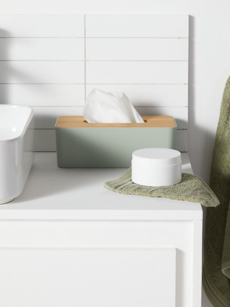 Boîte à mouchoirs rectangulaire avec bambou BATHROOM Vert - Kiabi