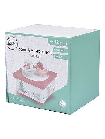 Boite à musique avec animaux en bois
