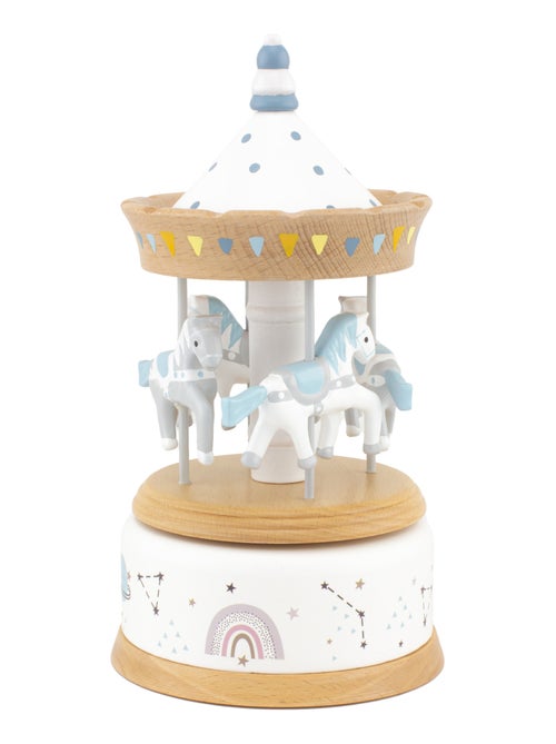 Boîte à musique carrousel bois naturel - Kiabi