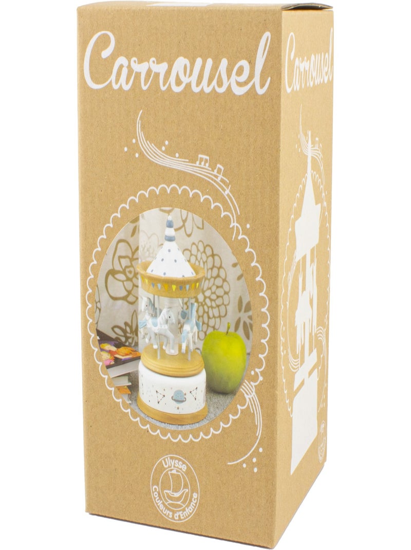 Boîte à musique carrousel bois naturel Blanc - Kiabi