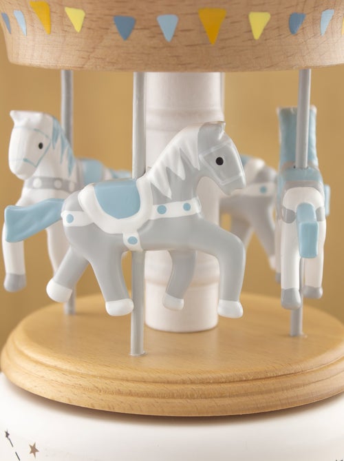 Boîte à musique carrousel bois naturel - Kiabi