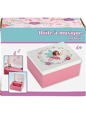 Boite à musique en bois avec danseuse ballerine