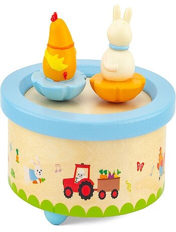 Boite à musique Poule et Lapin