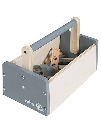 Boite à outils 22 pièces en bois pour enfant ROBA