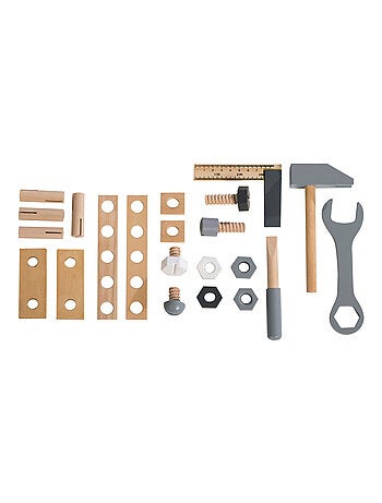 Boite à outils 22 pièces en bois pour enfant ROBA