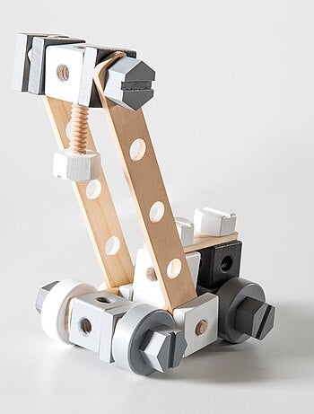 Boite à outils 46 pièces en bois pour enfant ROBA