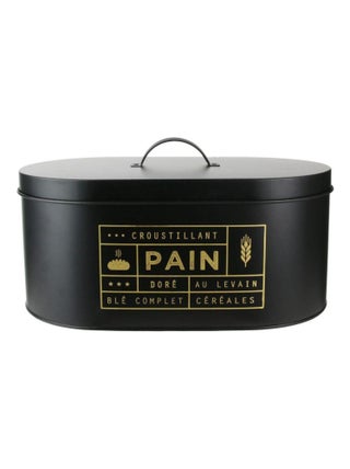 Boîte à pain en métal noir mat