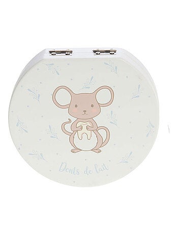 Boîte à quenottes petite souris vichy bleu