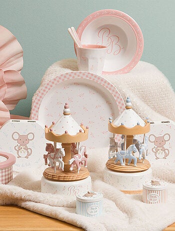 Boîte à quenottes petite souris vichy bleu