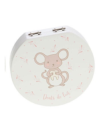 Boîte à quenottes petite souris vichy rose