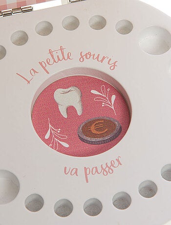 Boîte à quenottes petite souris vichy rose