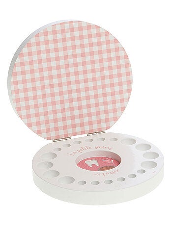 Boîte à quenottes petite souris vichy rose