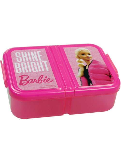 Boîte à repas 3 compartiments Barbie Shine Bright – plastique sans BPA – fermeture à clips - Kiabi