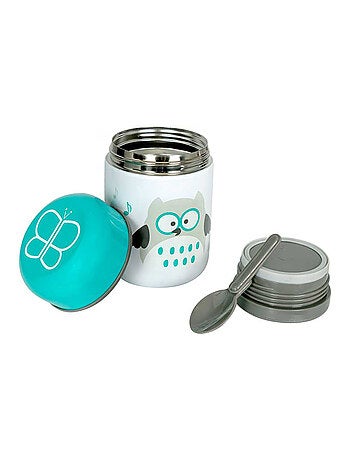 Boîte à repas isotherme et sa cuillère Hibou